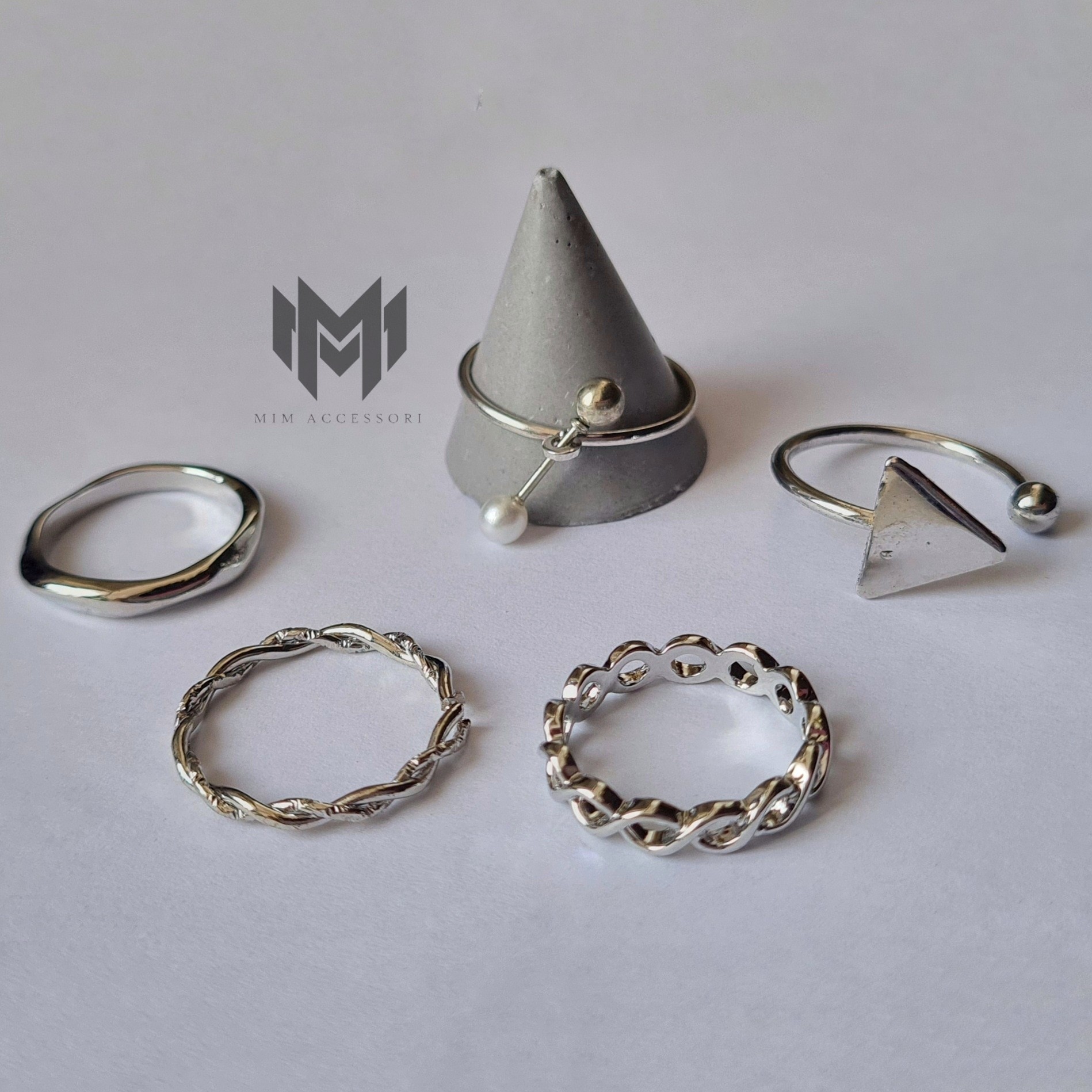 پک انگشتر نقره ای