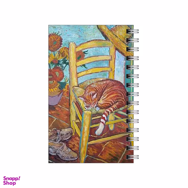 دفتر یادداشت 60 برگ To Do List طرح گربه در تابلوی اتاق ونگوگ کد 5305085