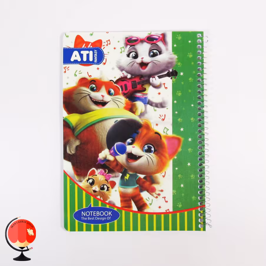 دفتر مشق 50 برگ سیمی طرح گربه ها آتی