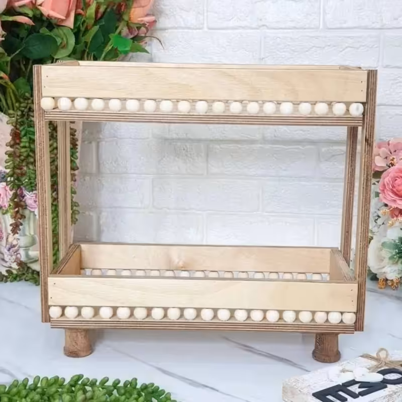 استند دو طبقه مهره دار چوبی