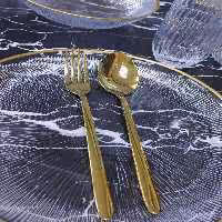 قاشق و چنگال یونیک طلایی