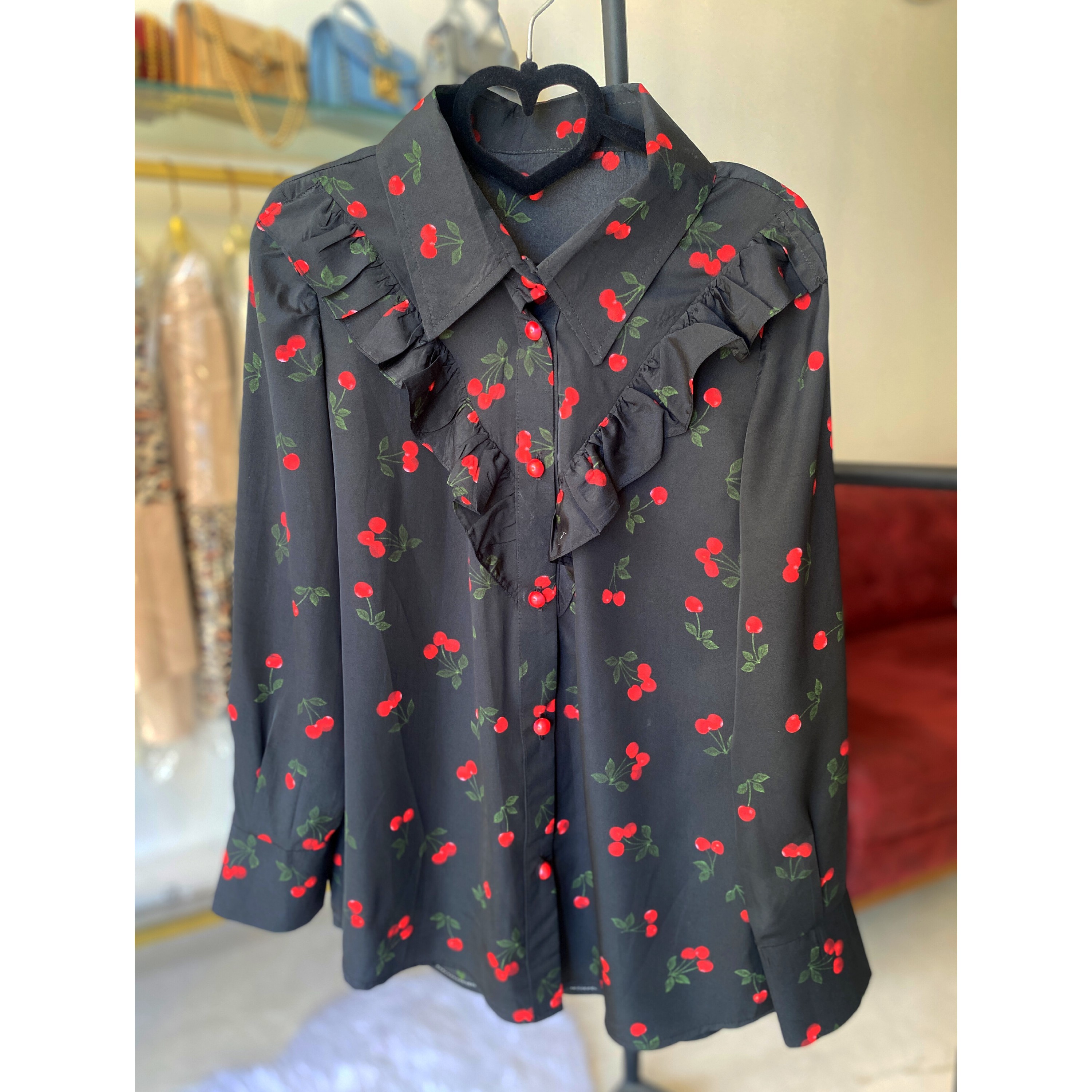 شومیز زنانه طرح آلبالو