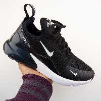 کتونی پسرانه سایز 37 حراجی مدل نایک 270 Nike air رنگ مشکی سفید و مشکی تمام  