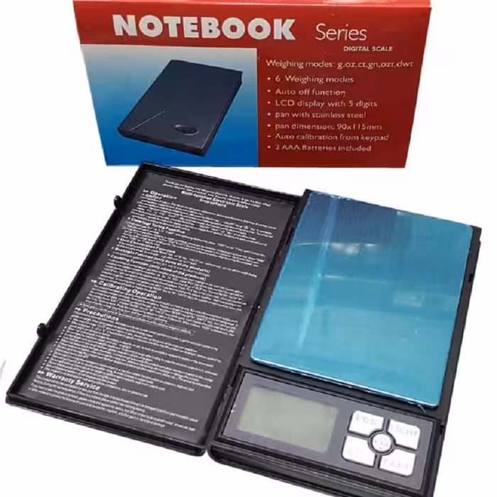 ترازو دیجیتالی 500 گرمی سری نوت بوک ترازو زرگری ترازو عطاری ترازو جیبی