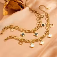 دستبند 2 لایه استیل طرح ونکلیف در 2 رنگ