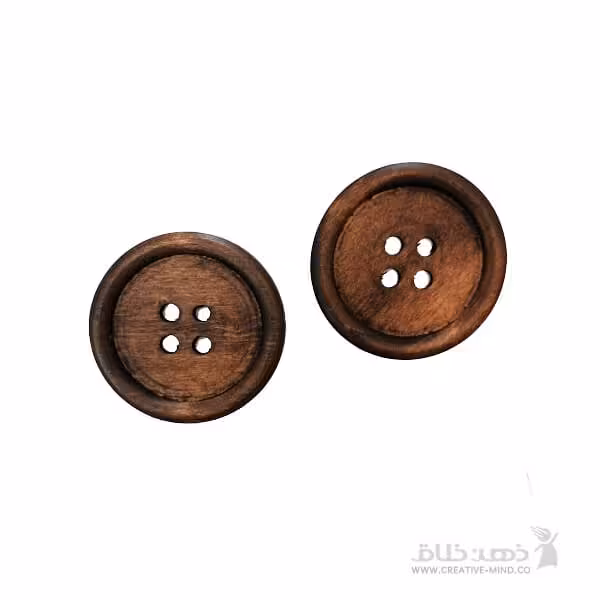 دکمه چوبی قهوه ای
