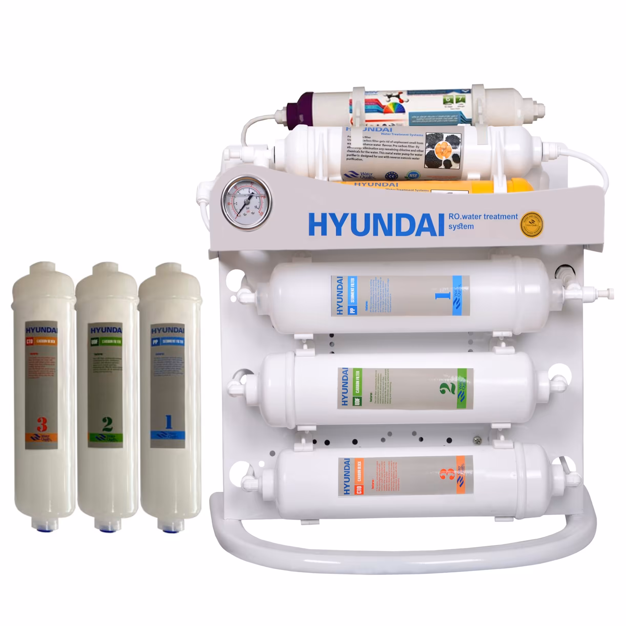  دستگاه تصفیه کننده آب هیوندای مدل HU-inline-08 به همراه فیلتر یدک