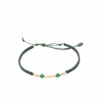 دستبند طلای 18 عیار تلفیقی سنگ و بند پارچه ای کدDP49