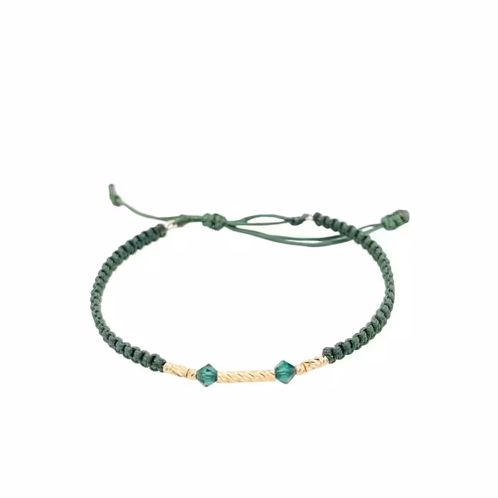 دستبند طلای 18 عیار تلفیقی سنگ و بند پارچه ای کدDP49