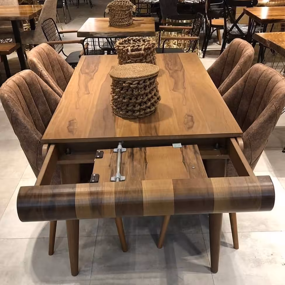 میز نهارخوری 6نفره چوبی تبدیلی