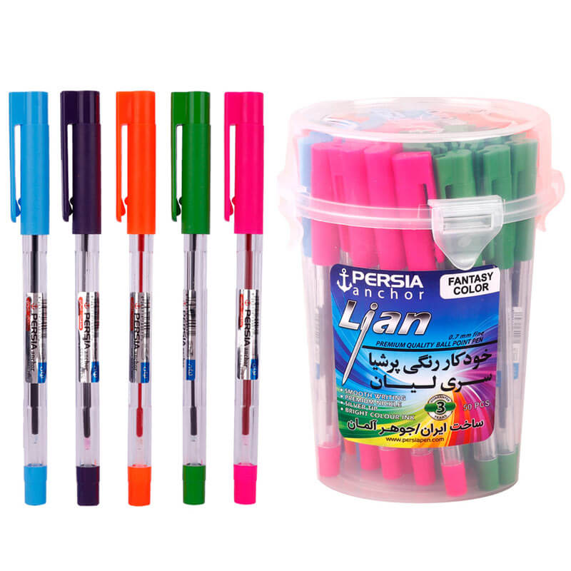 خودکار پرشیا مدل لیان رنگی 0.7 میلی متر بسته 50 عددی
