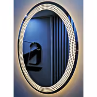 آینه بیضی سندبلاست نور آفتابی طرح توپی شرکتی 50 در 70 