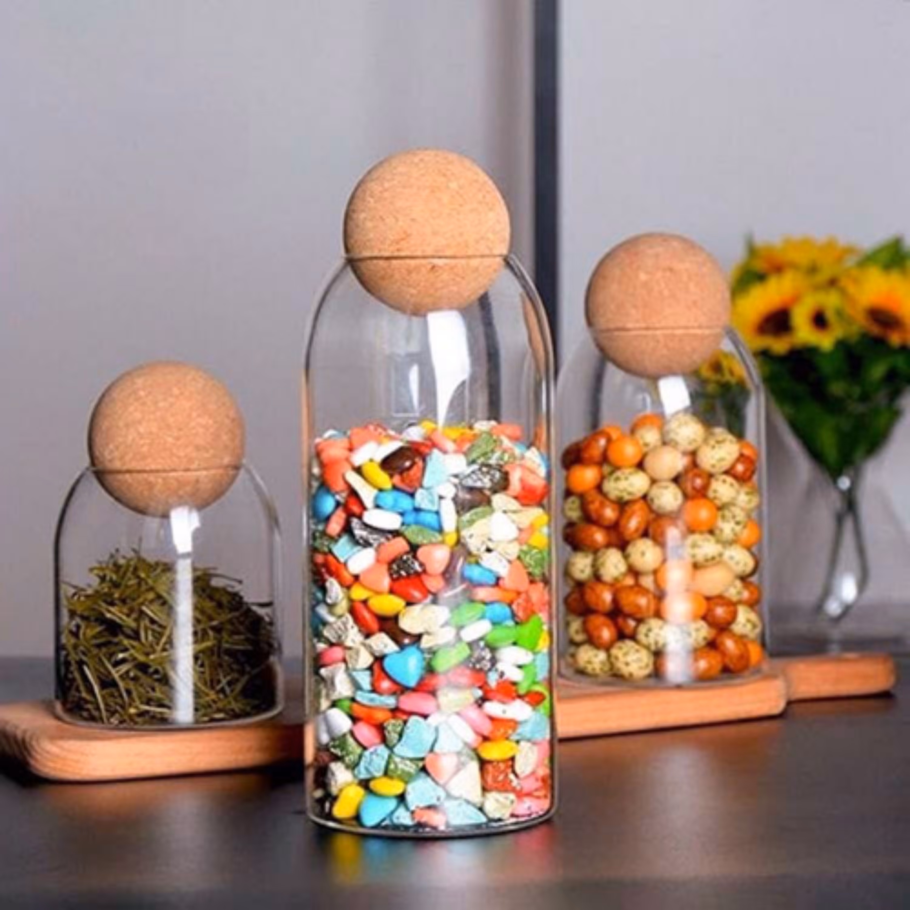 بانکه سه سایزی درب چوب پنبه توپی بی وی کی