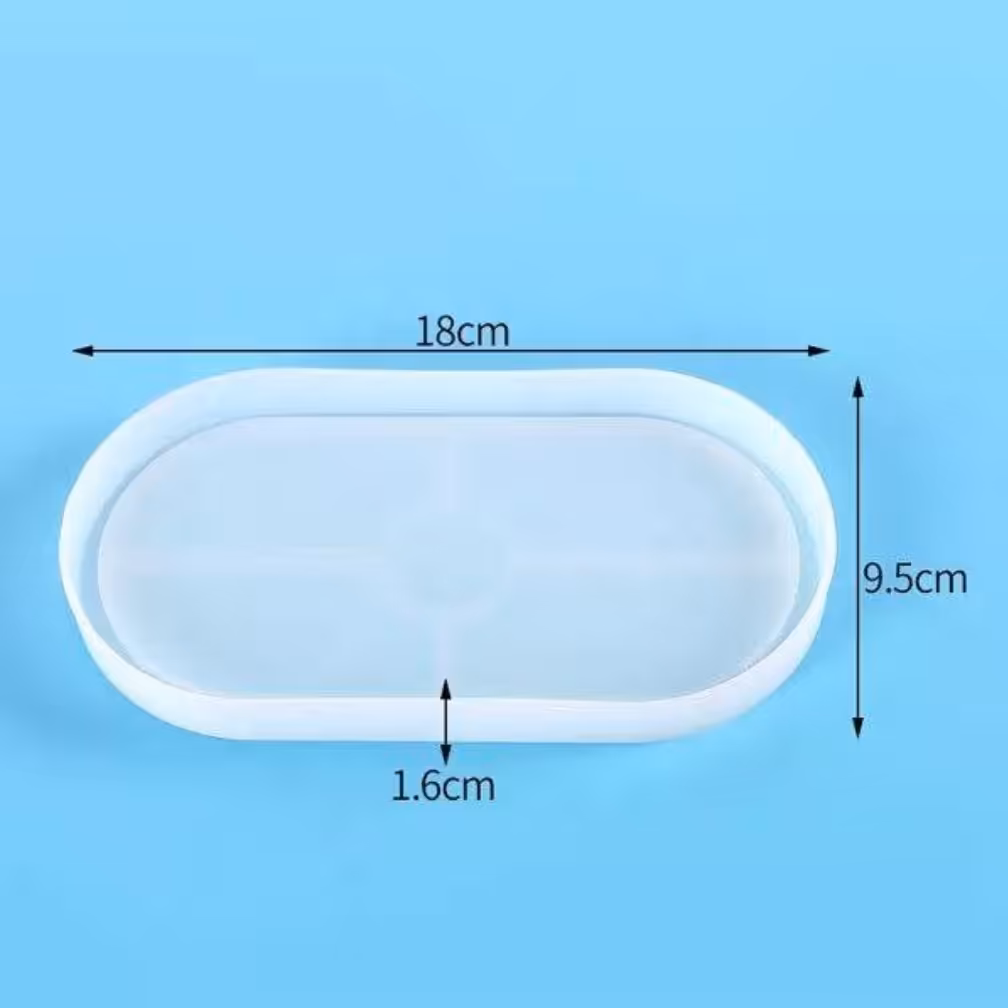 قالب سیلیکونی ظرف بیضی لبه دار سایز 18x9 سانتیمتر 