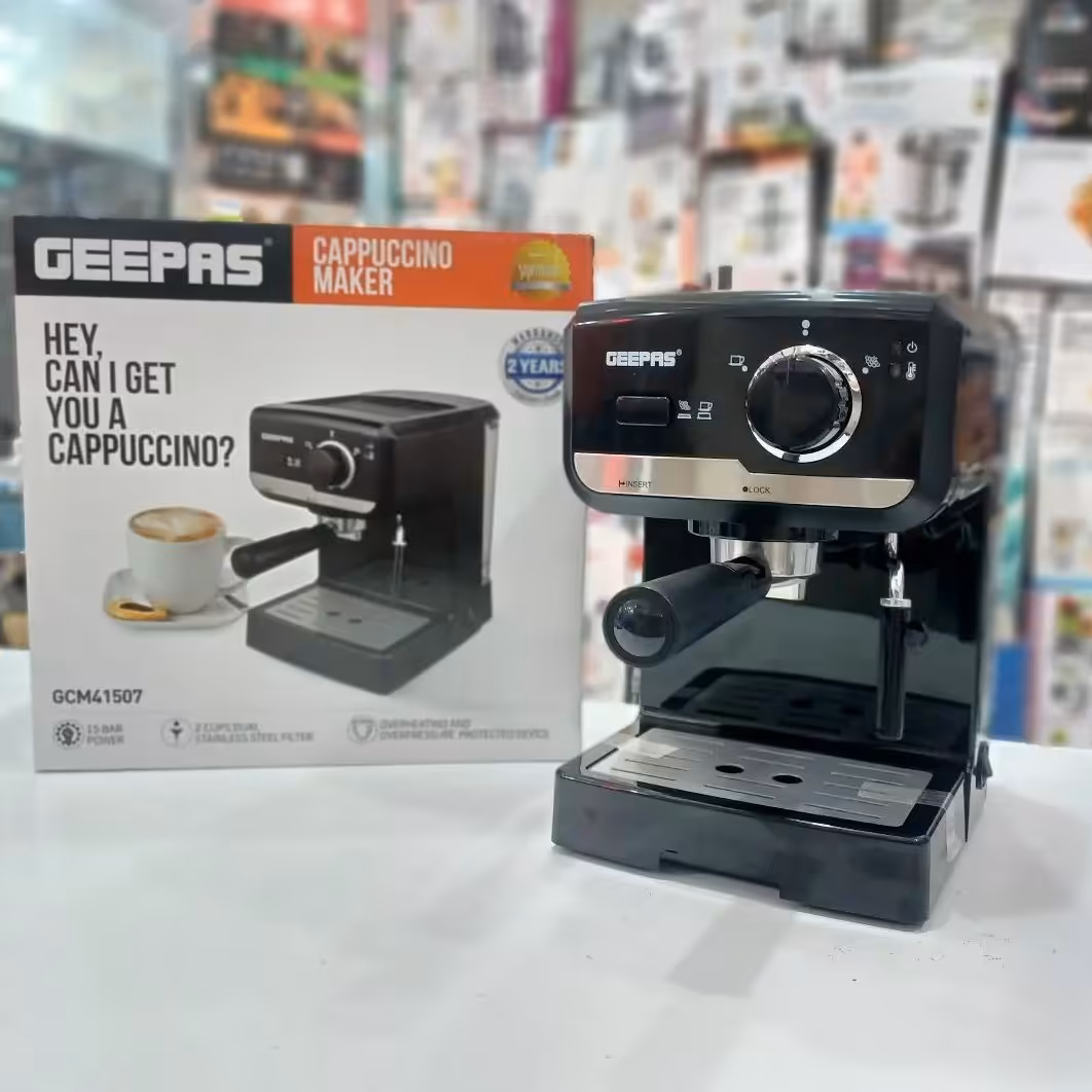 اسپرسو ساز 15 بار جیپاس اصل ، رنگ مشکی 