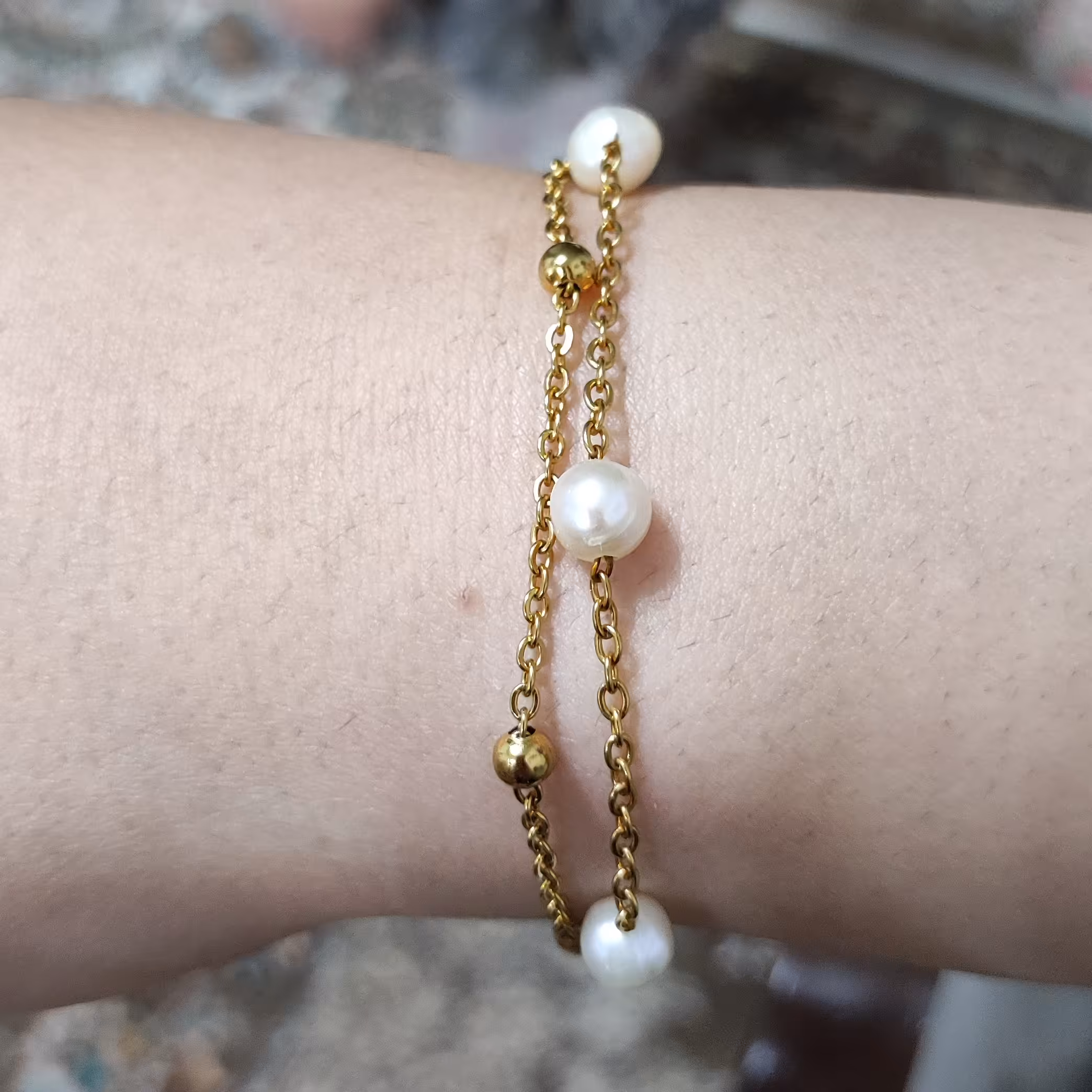 دستبند مروارید رنگ ثابت