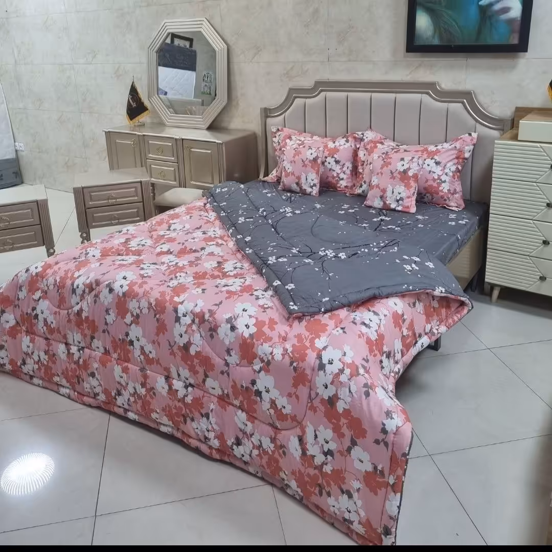 روتختی دونفره ست روتختی دو نفره.سرویس روتختی 6 تیکه دونفره(2 عدد روبالشتی لبه دار2کوسن وکاور تشک و لحاف)