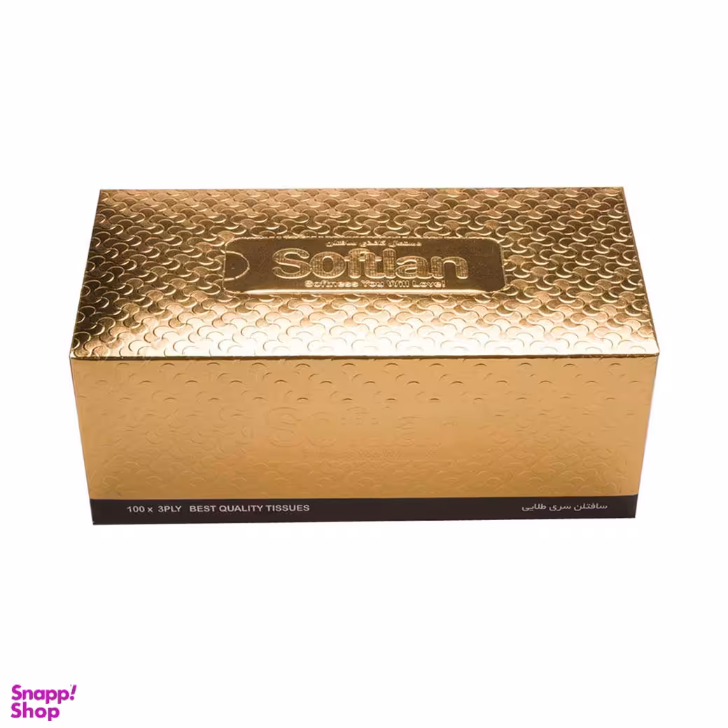 دستمال کاغذی 100 برگ سافتلن سری طلایی مدل 3 لایه