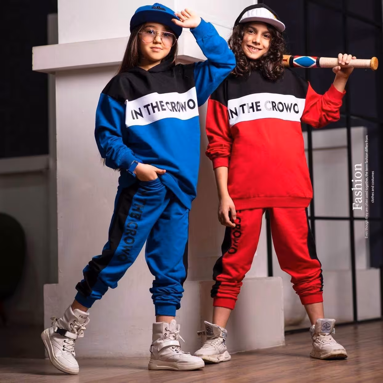 ست هودی وشلوار اسپرت  مناسب ست خواهر و برادری  ساقر 45 تا 60  برای کودکان 4 تا 11 ساله 