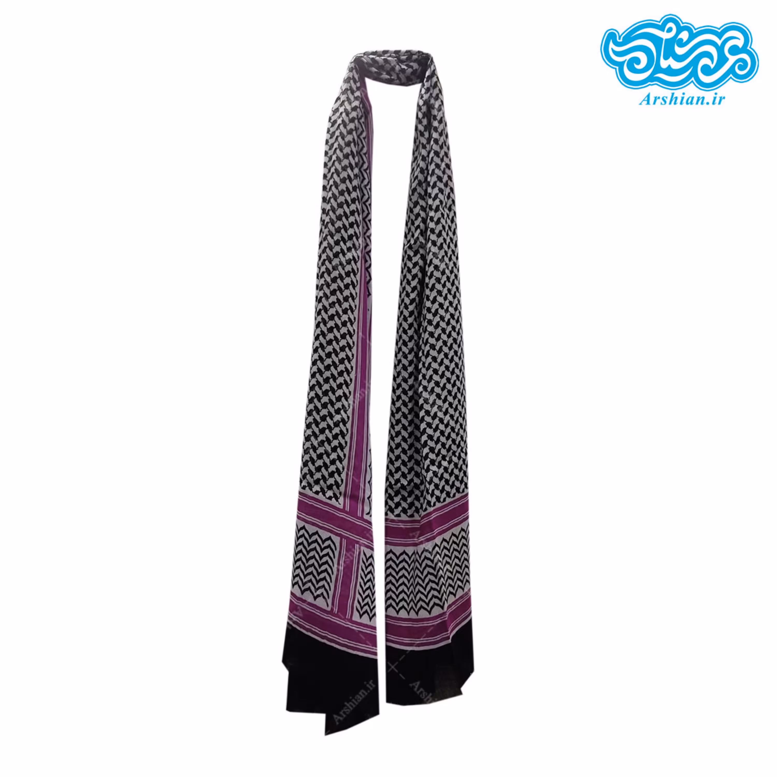 شال طرح عربی مدل فلسطینی بنفش