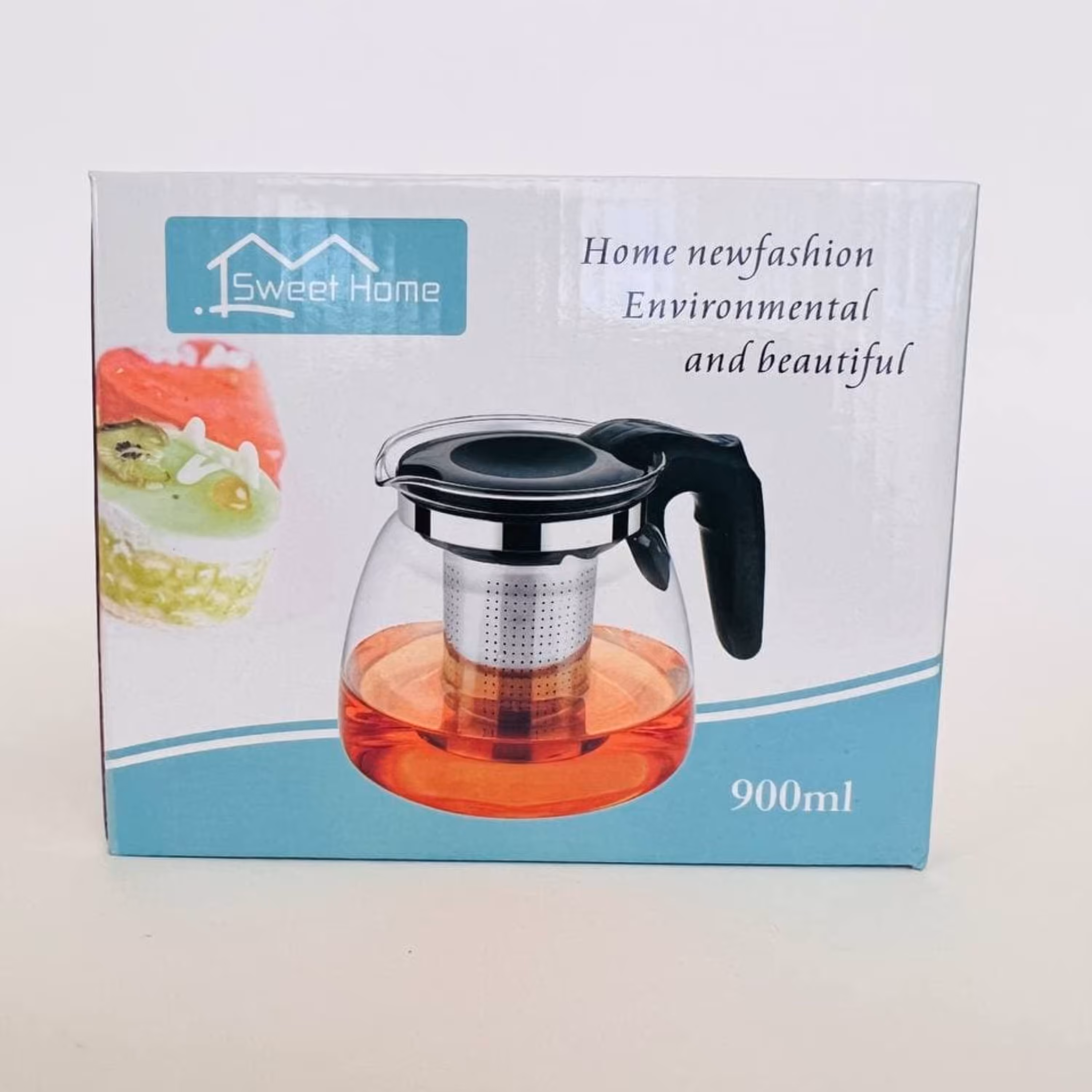 قوری کتری برقی سایز 1100میل  پیرکس ساخت چین درجه یک  صافی تفاله چایی