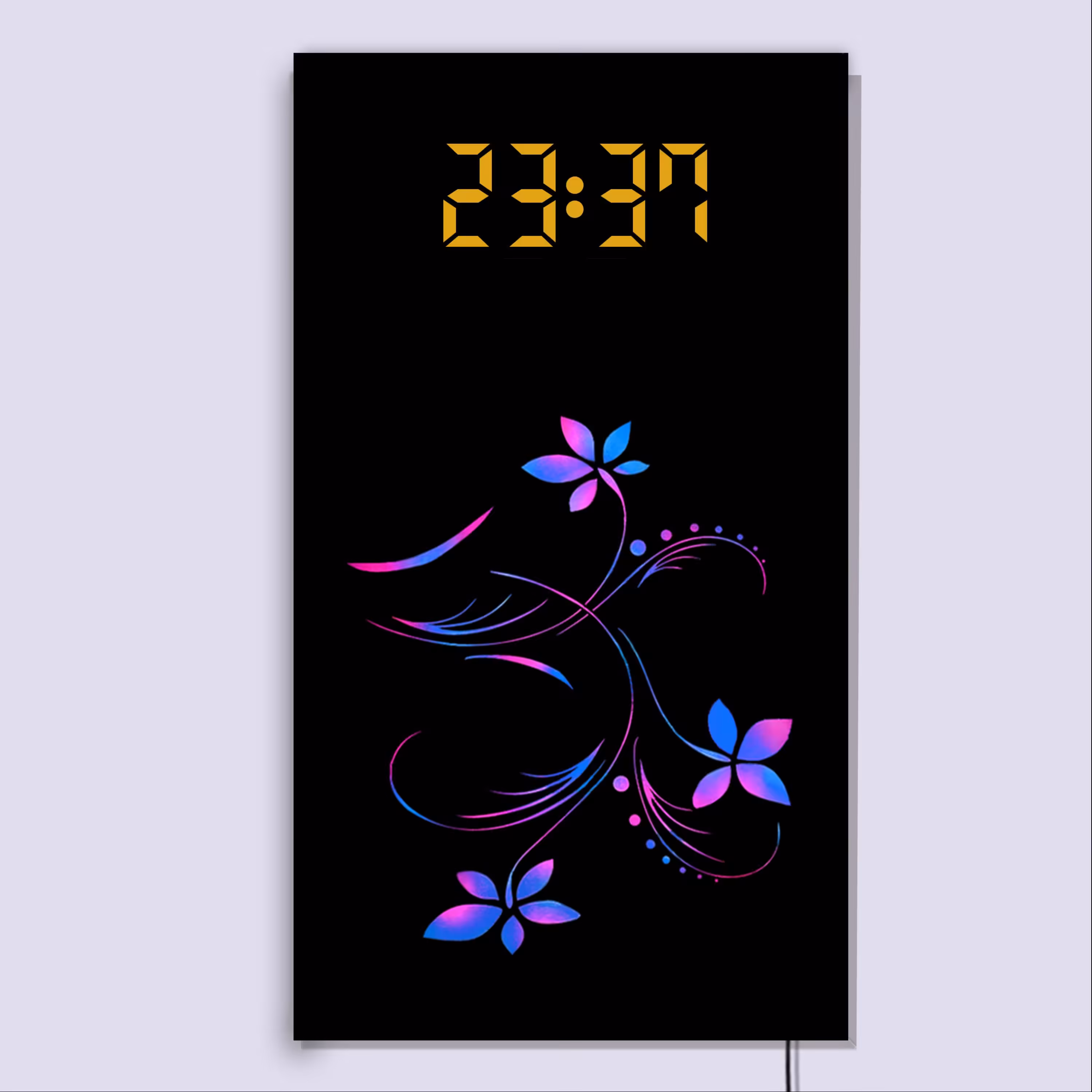 ساعت دیواری لوکس و دکوراتیو دیجیتال چند منظوره (طرح موج گل)