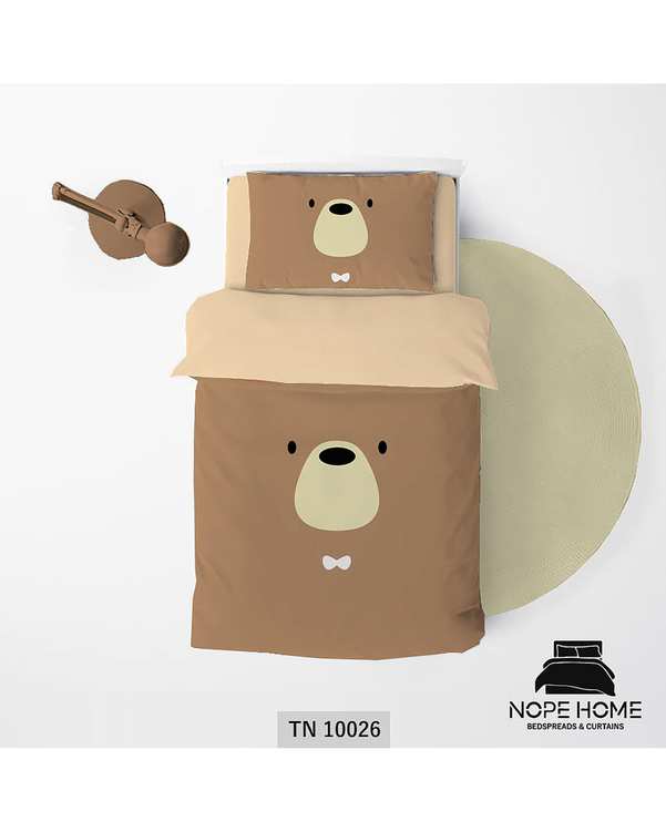 سرویس لحاف روتختی یک نفره 5 تکه کودک نوپه هوم Nopehome طرح خرس کد TN10026