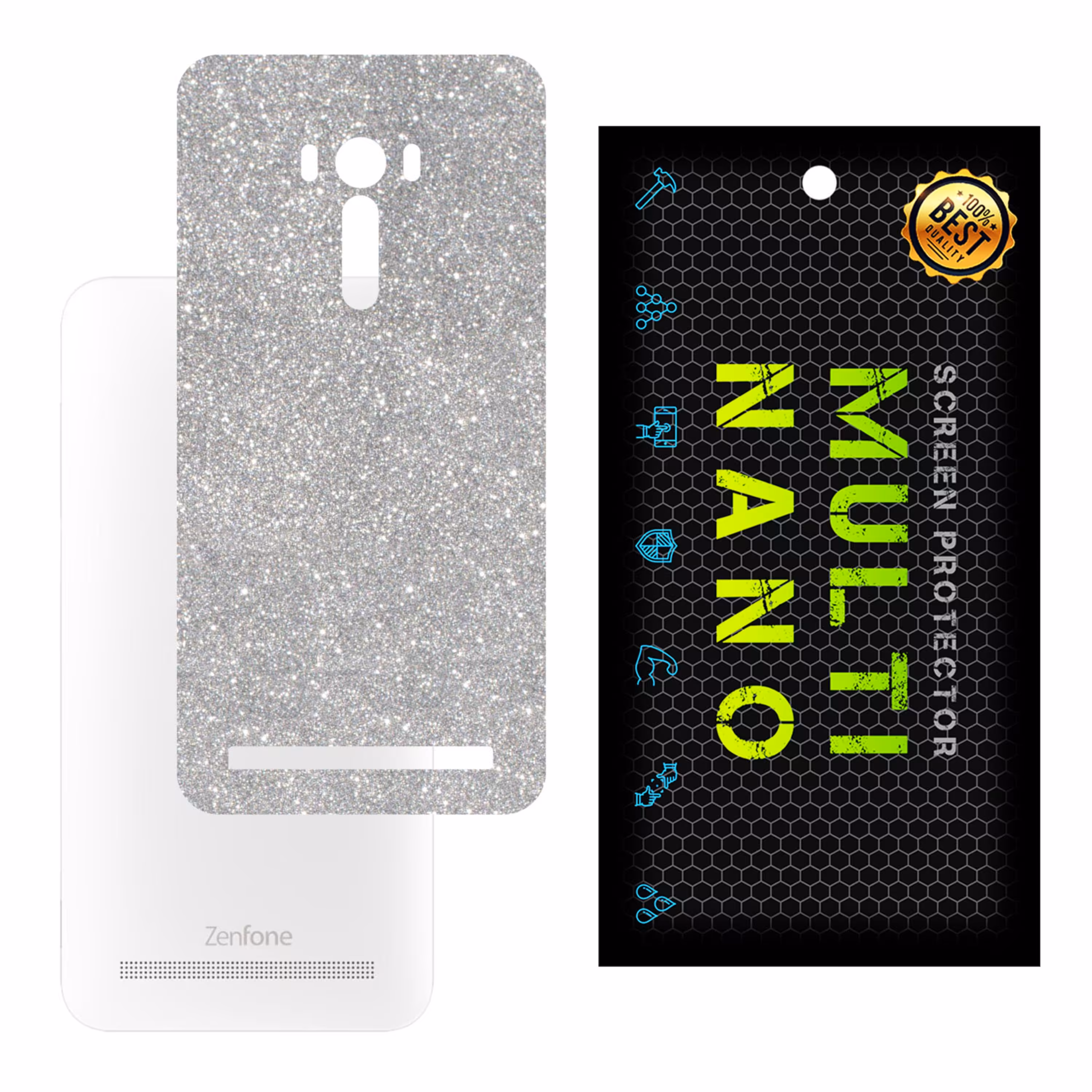 برچسب پوششی MultiNano مدل X-G1F-Silver برای پشت موبایل ایسوس Zenfone Selfie