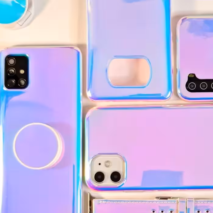 قاب گوشی سامسونگ A20 یا A30 مدل هولوگرامی هفت رنگ همراه پاپسوکت ست