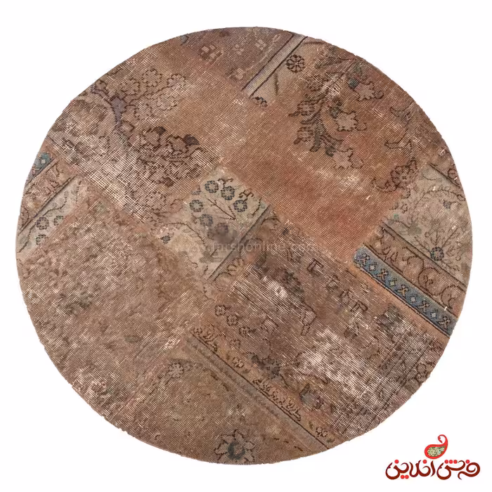 فرش گرد دستباف کلاژ کد 5068