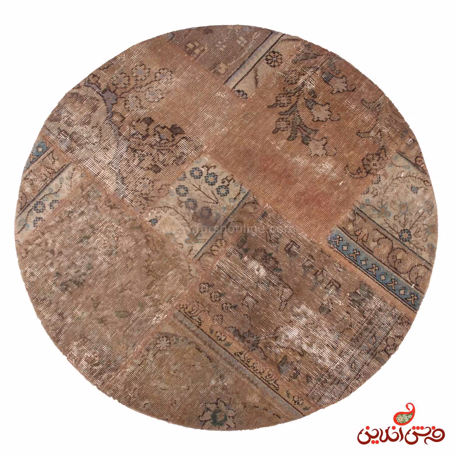 فرش گرد دستباف کلاژ کد 5068