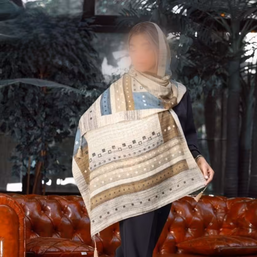 شال نخی ژاگارد منگوله دار    ارسال رایگان در 8 رنگ