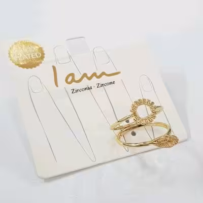 پک دو تایی انگشتر آبکاری طلا ، کار فوق العاده زیبا و درخشان