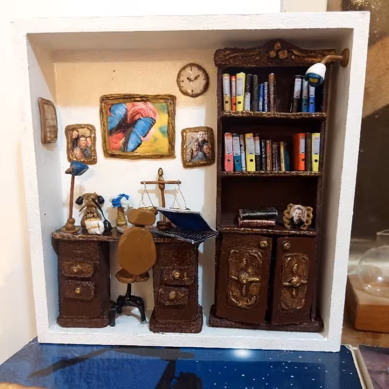 تابلو و ماکت اتاق کار  مینیاتوری آقای وکیل