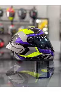 کلاه کاسکت موتورسیکلت بنفش ایمنی THUNDER 4 SV VALANT B2 GRAY PURPLE VIZIER MT