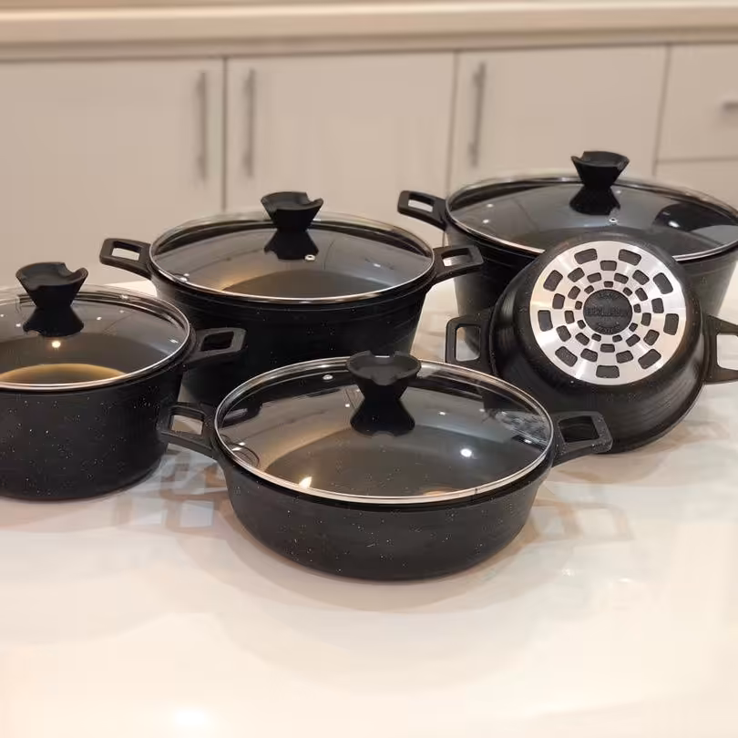 سرویس قابلمه و ماهیتابه چدن 10 پارچه هلنا