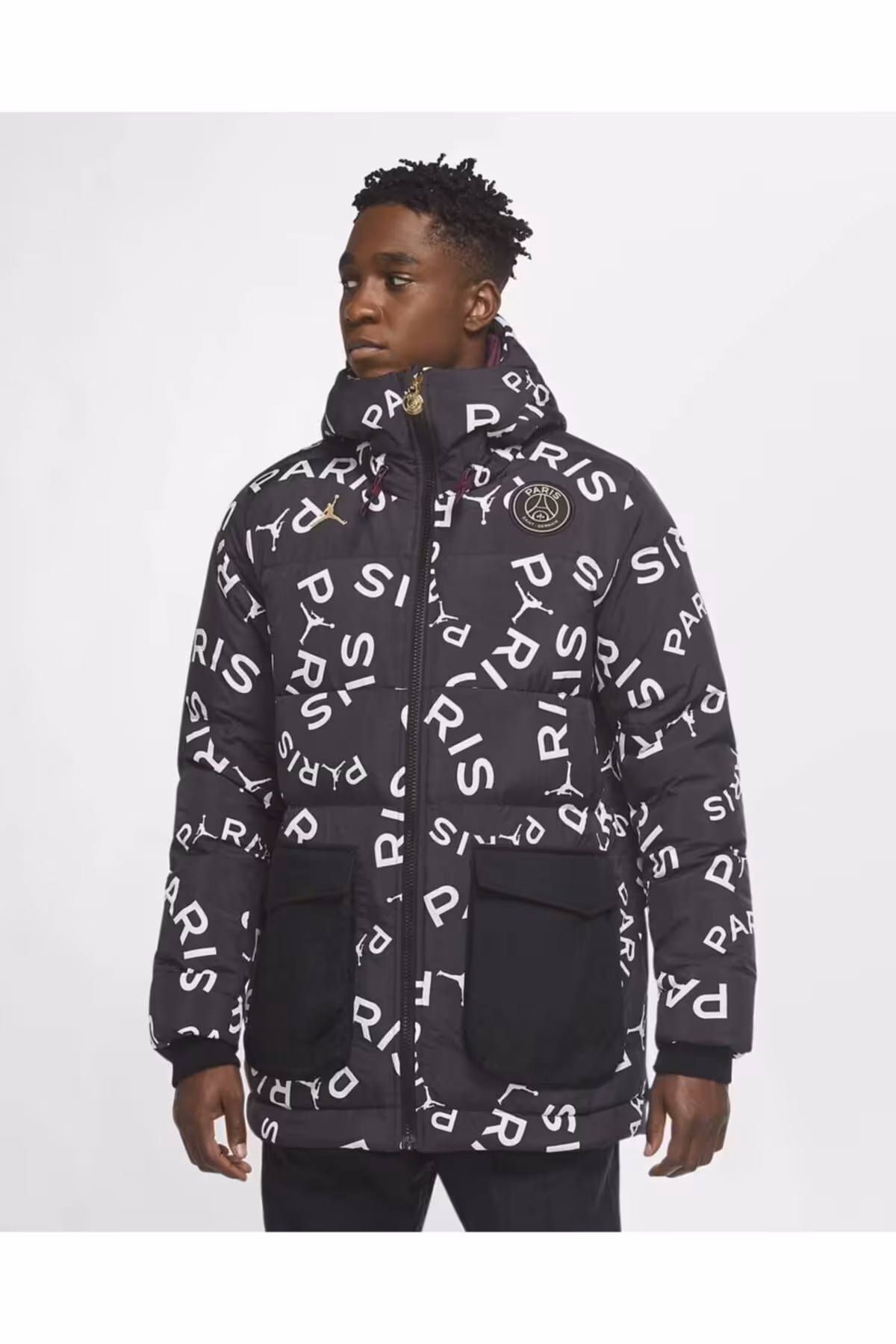 کاپشن مشکی مردانه پارکا CK9736 010 پاری سن ژرمن Nike