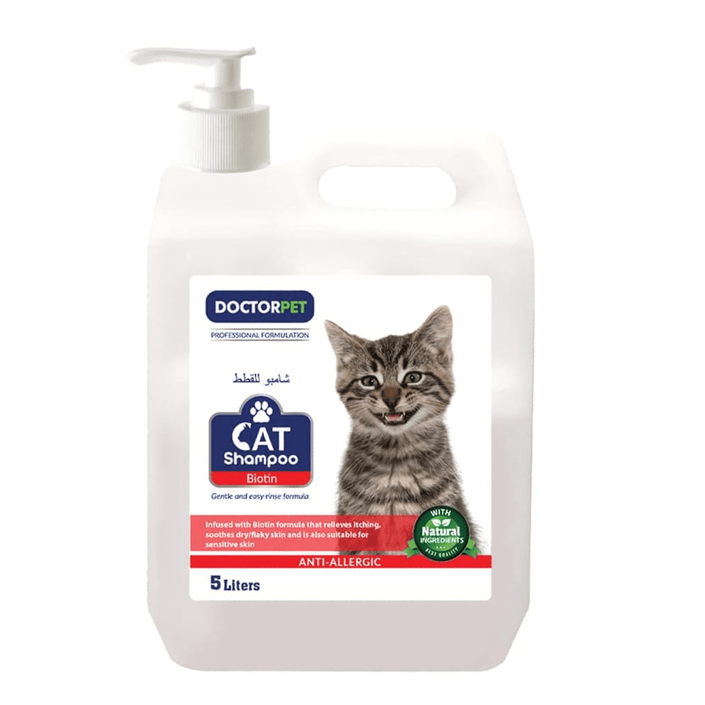 شامپو گربه بیوتین 5 لیتری مارک DOCTOR PET