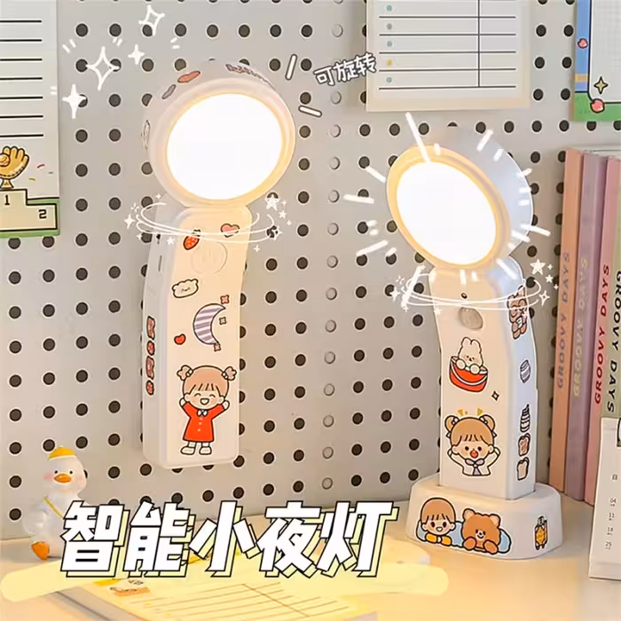 چراغ خواب و چراغ مطالعه فانتزی استند دار و دیواری شارژی باتری لیتیومی 2000 میلی امپر وارداتی همراه با استیکر تزئینی 