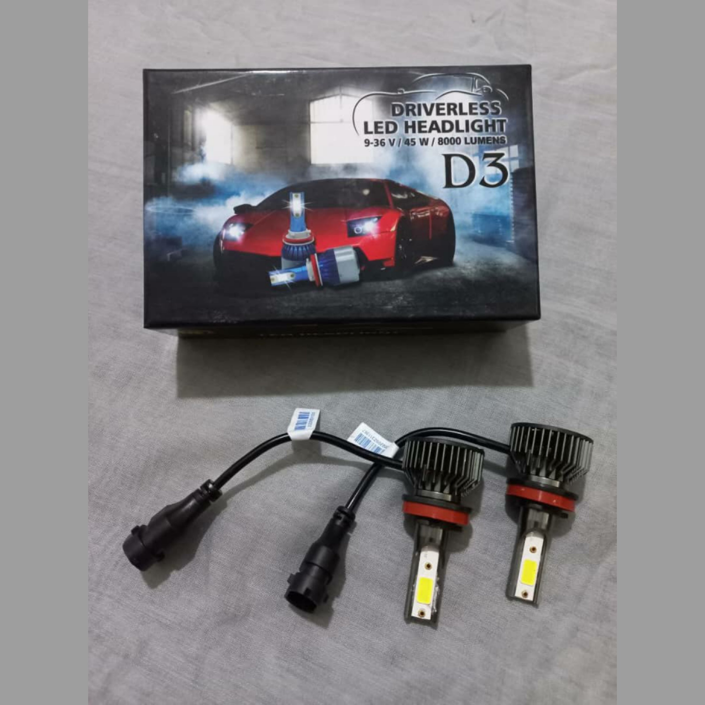 هدلایت خودرو D3 رنگ سفید پایه h11