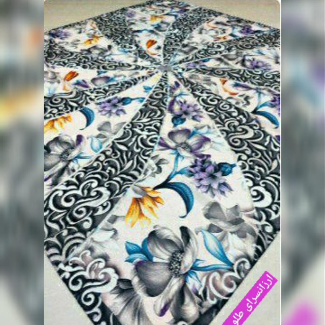 روسری نخی دور دوخت زنانه کیفیت عالی مجلسی(ارسال سریع)