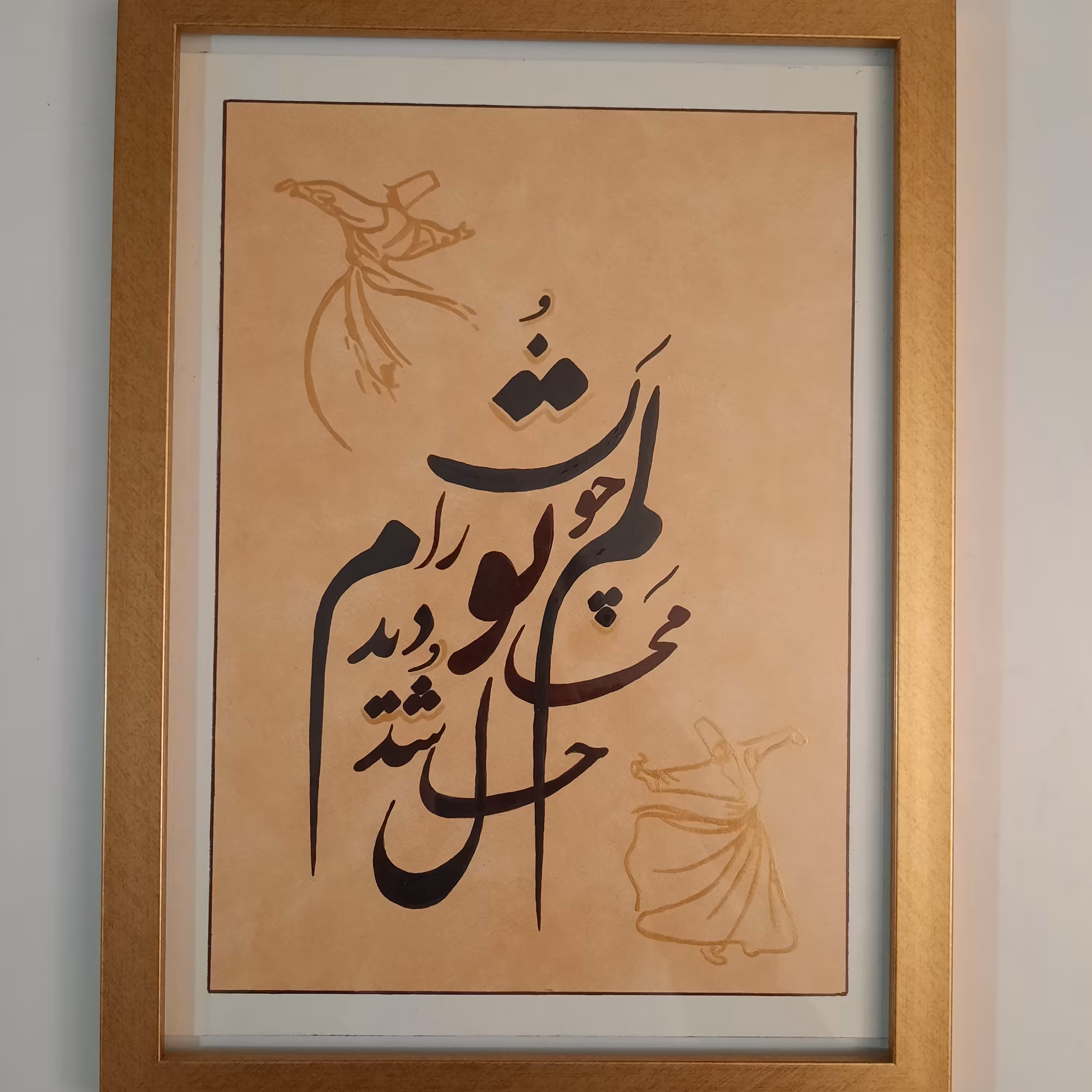 طراحی خط.متریال اکرولیک.سایز 38در28.همراه با قاب