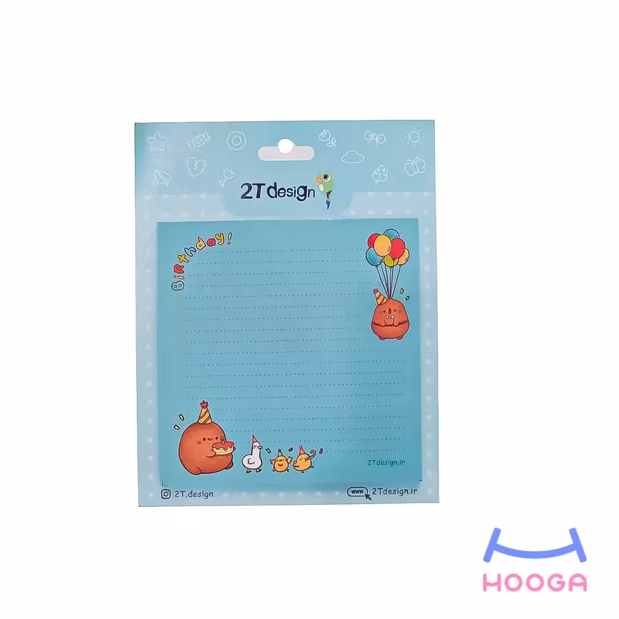 کاغذ یادداشت طرح جشن تولد سیب زمینی - هوگا شاپ - فروش انواع محصولات فانتزی