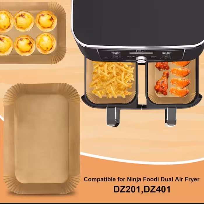 کاغذ سرخکن مستطیلی مناسب برای فر و ماکروفر  بسته بندی 50 تایی طول و عرض کف 14 در 22