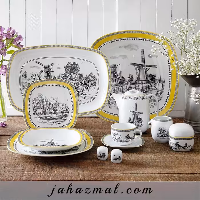 سرویس چینی زرین طرح ویلیج 73 پارچه