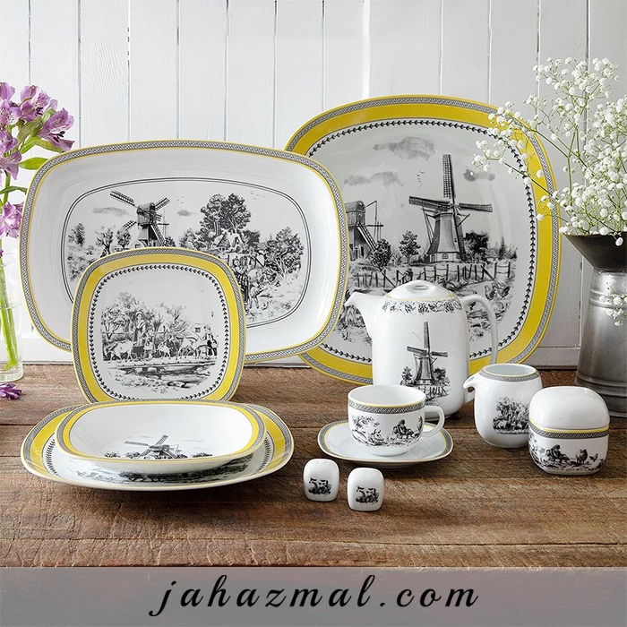 سرویس چینی زرین طرح ویلیج 73 پارچه