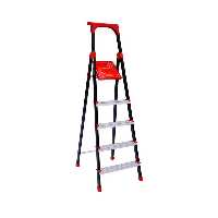 نردبان 5پله الماس تاشو آلومینیومی آلوم پارس پله دارای تسمه نگهدارنده پله 7 سانتی پله آخر 25 در 25