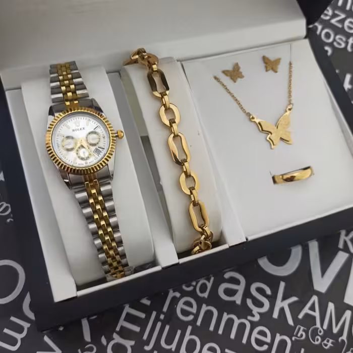 ست ساعت رولکس زنانه دخترانه مدل پروانه ارسال رایگان 