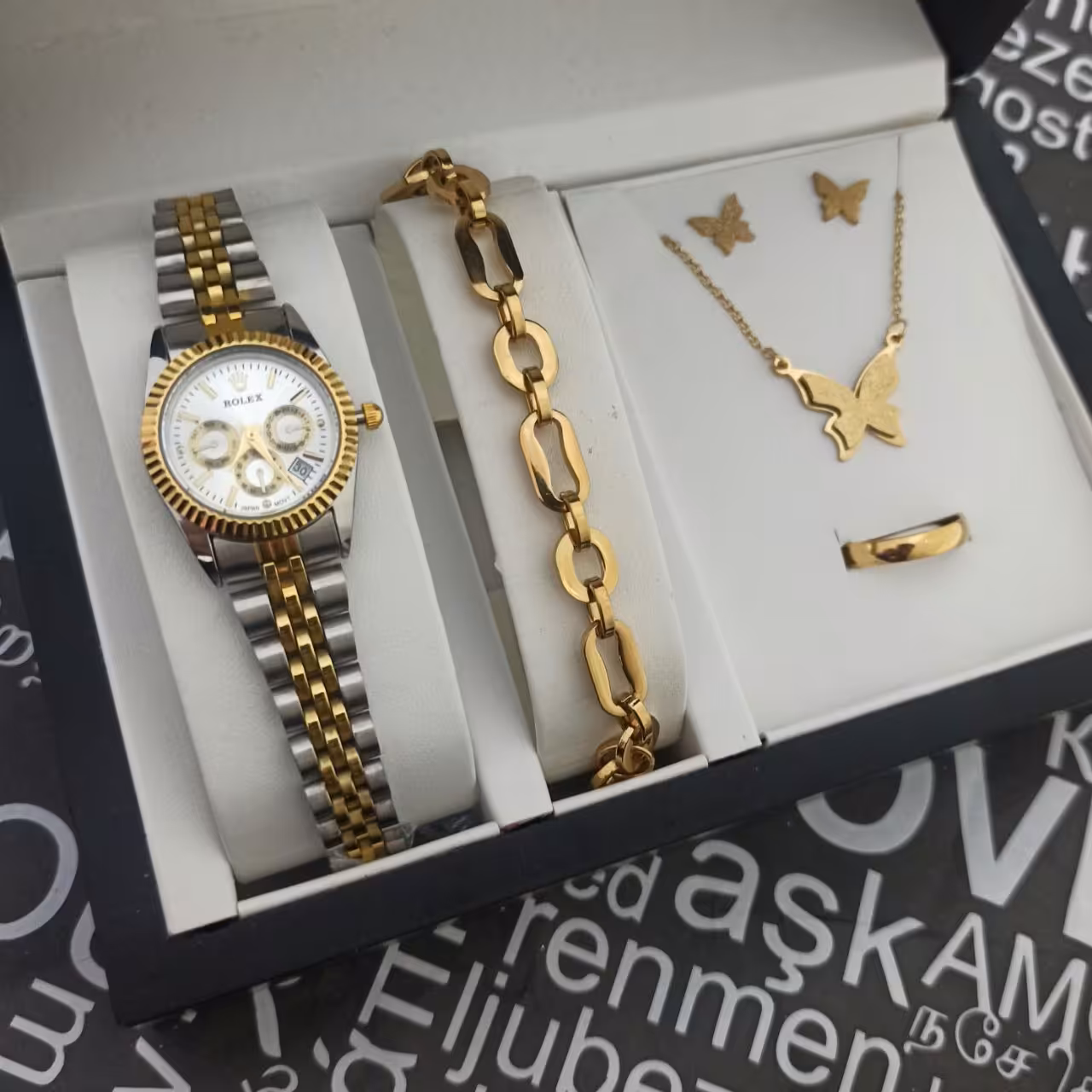 ست ساعت رولکس زنانه دخترانه مدل پروانه ارسال رایگان 