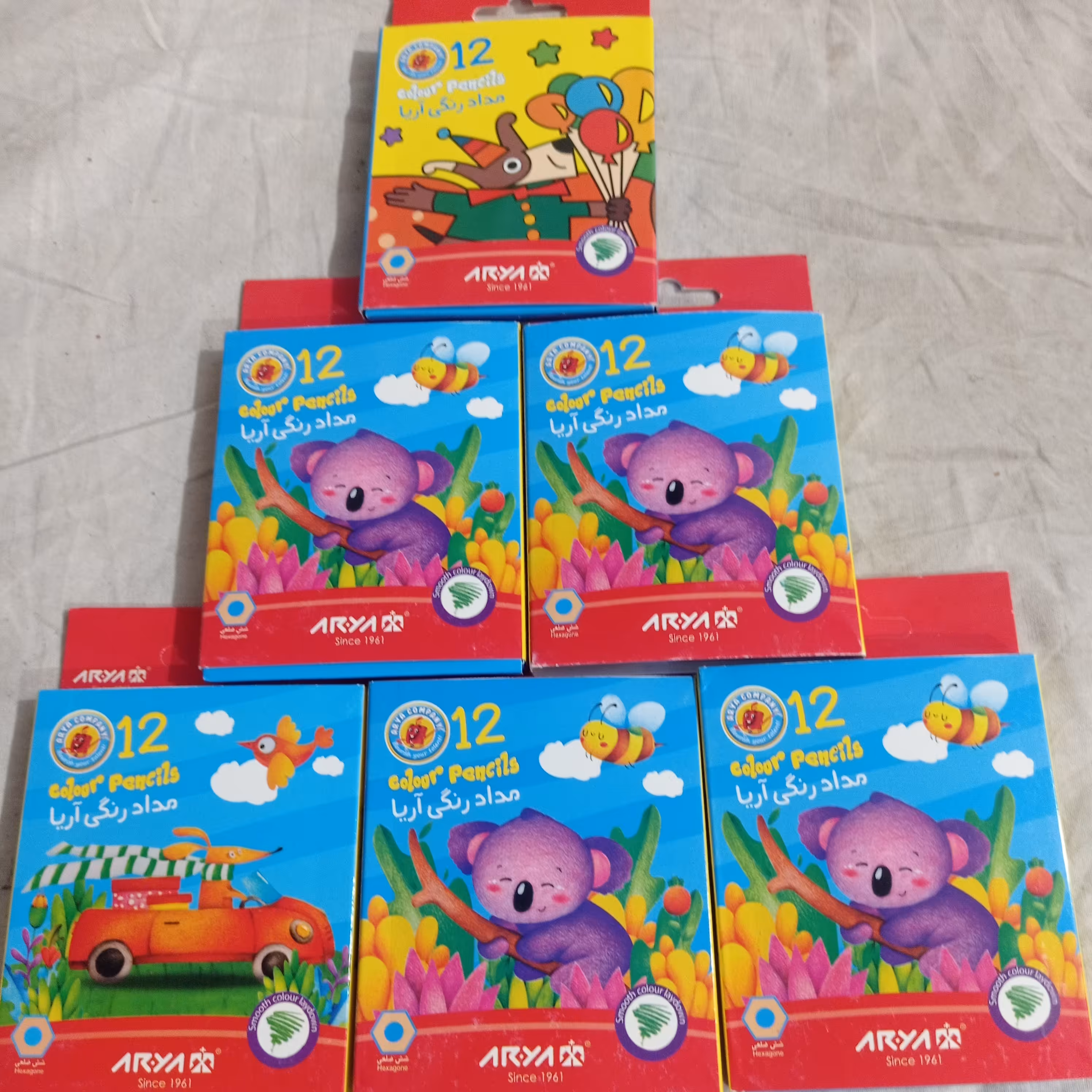مداد رنگی 12رنگ آریا پایه کوتاه 